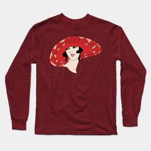 woman in hat retro Long Sleeve T-Shirt